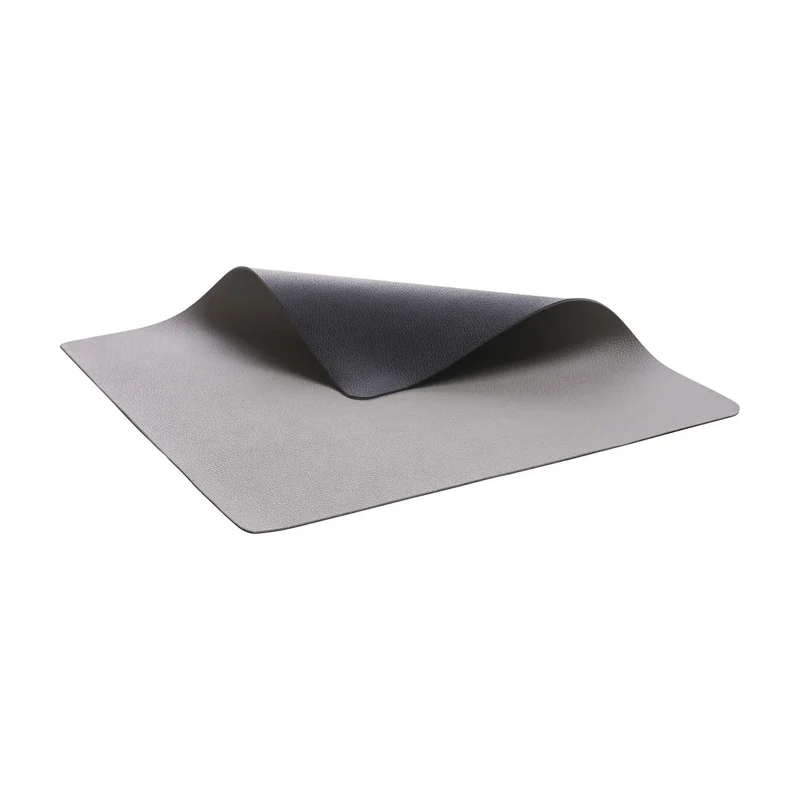 Bitz Leatherlook Placemats 4 stuks - Zwart/Grijs