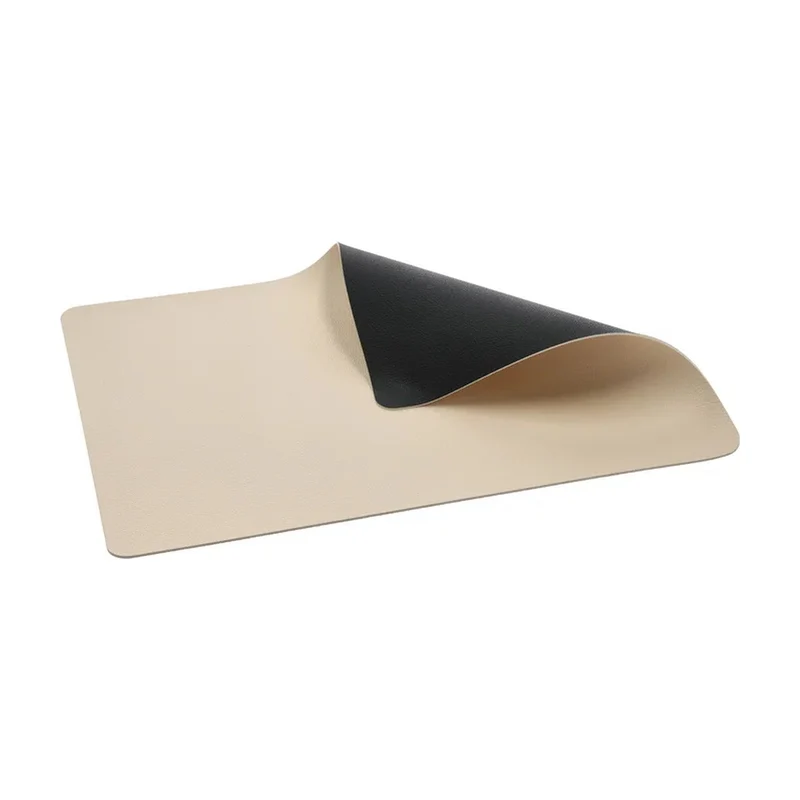 Bitz Leatherlook Placemats 4 stuks - Zwart/Crème