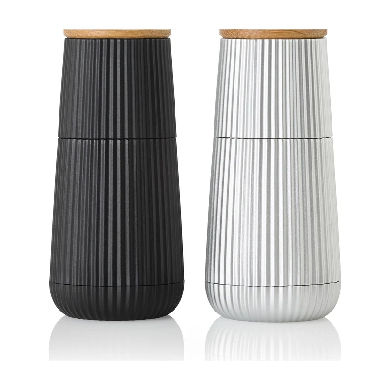 AdHoc Scape Peper- en Zoutmolen Zwart en Zilver - 13 cm