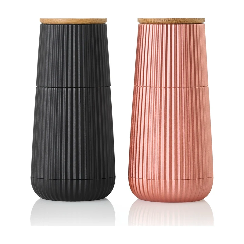 AdHoc Scape Peper- en Zoutmolen Zwart en Roségoud - 13 cm