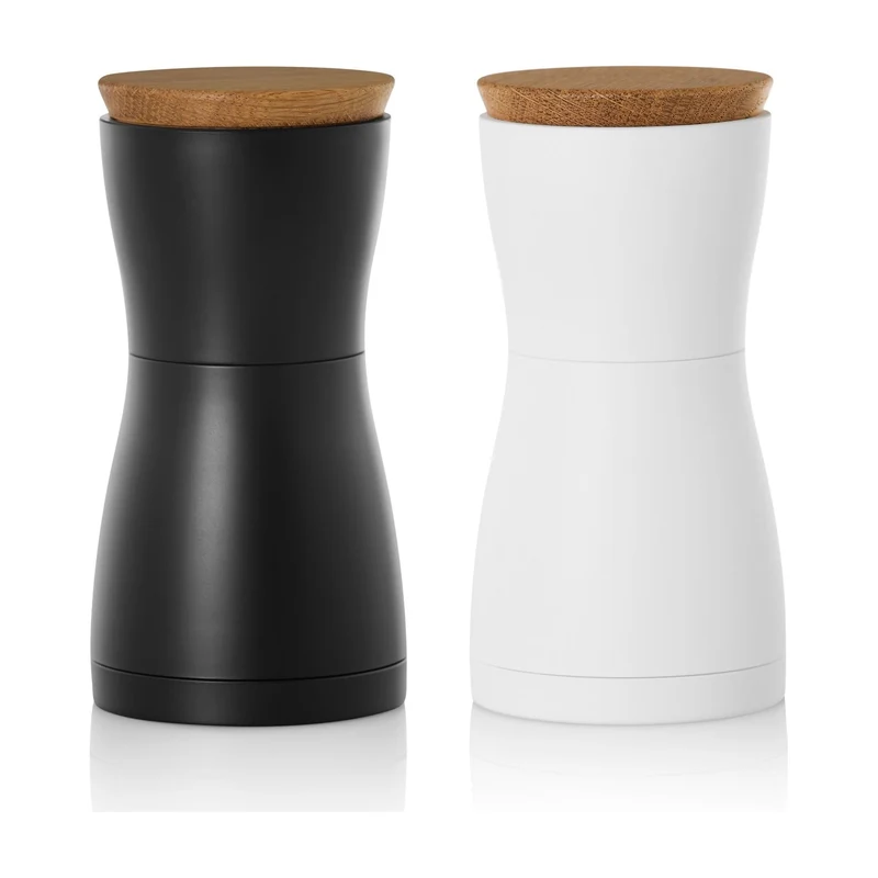 AdHoc Twin Peper- en Zoutmolen Zwart en Wit - 13 cm
