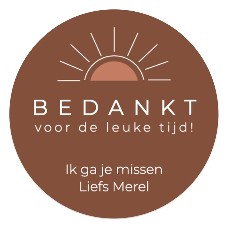 Persoonlijke stickers 6 stuks (7,5cm) - Collega