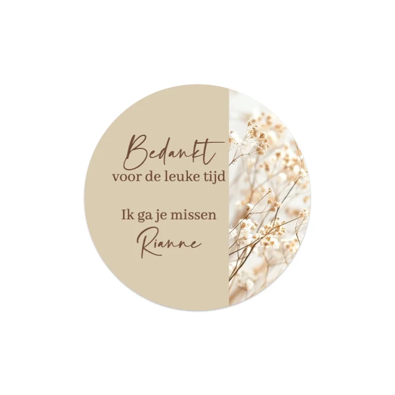 Persoonlijke stickers 24 stuks (4cm)- Collega