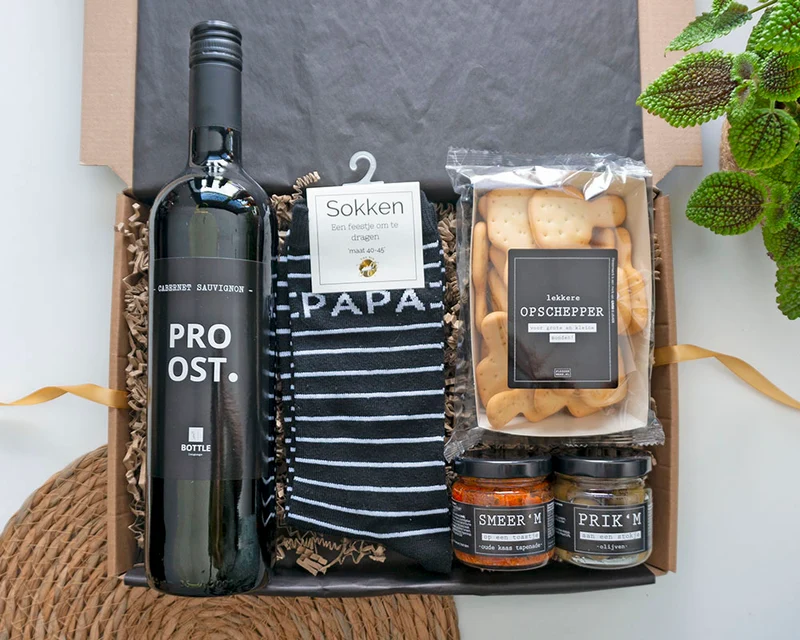 Cadeaupakket - Vaderdag Cadeau - Wijn Borrelpakket