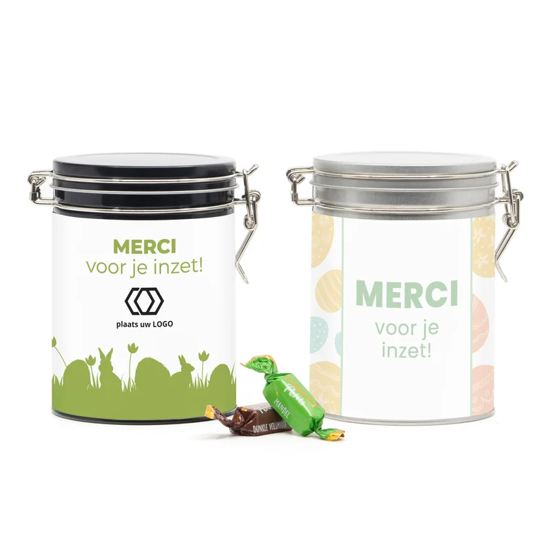 Beugelblik Merci petits met eigen wikkel - Pasen