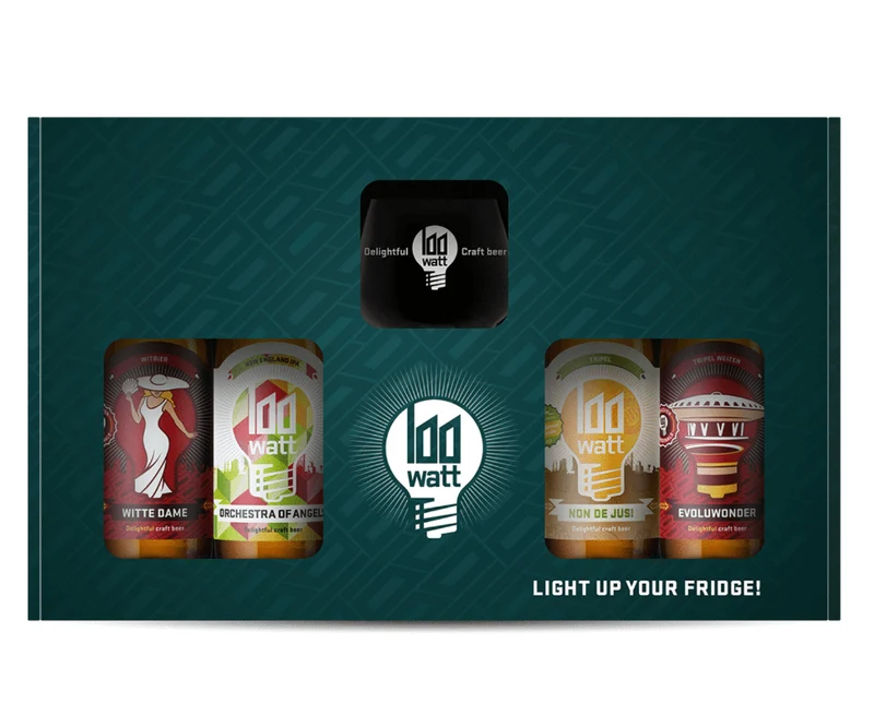 4-pack + Bierglas - 100 Watt Brewery