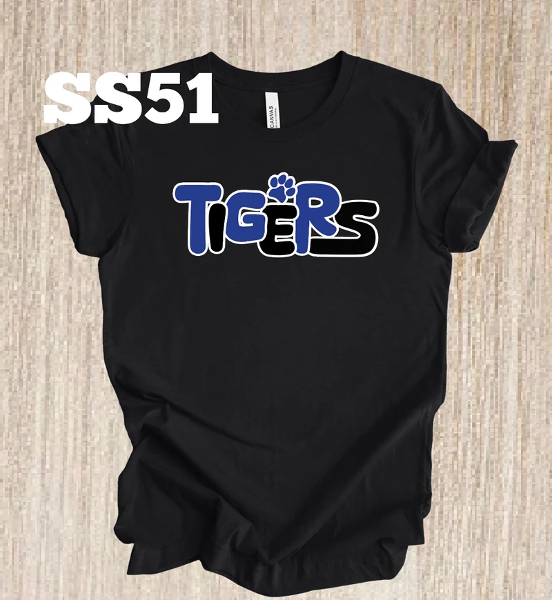 Memorial Tigers Bubble Letters