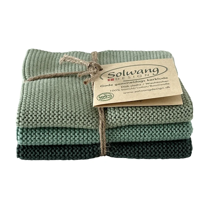 Solwang Design Vaatdoekjes set van 3 - Rustiek Groen