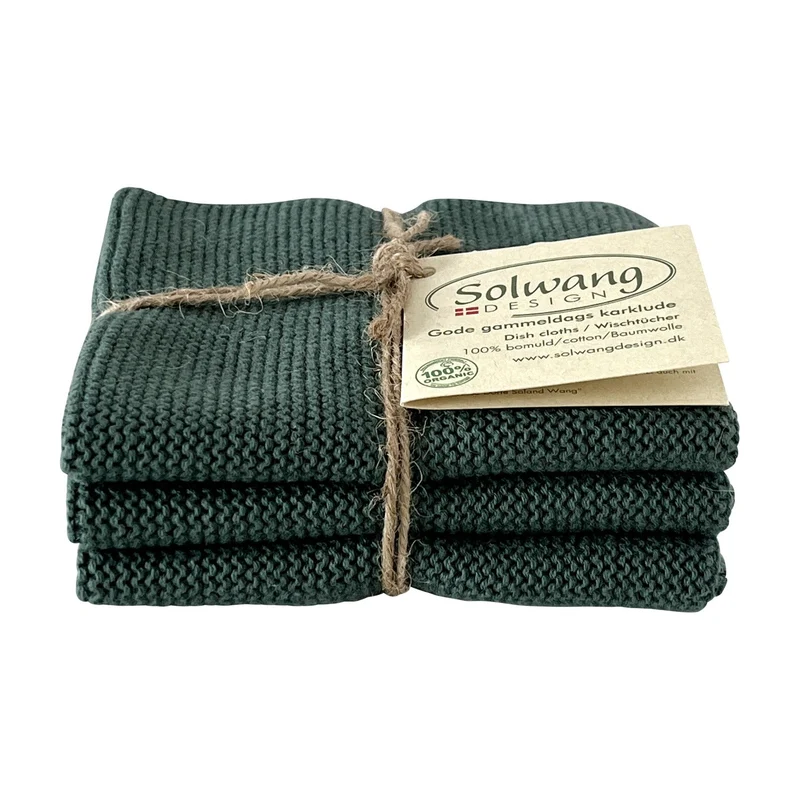 Solwang Design Vaatdoekjes set van 3 - Donker Petrol