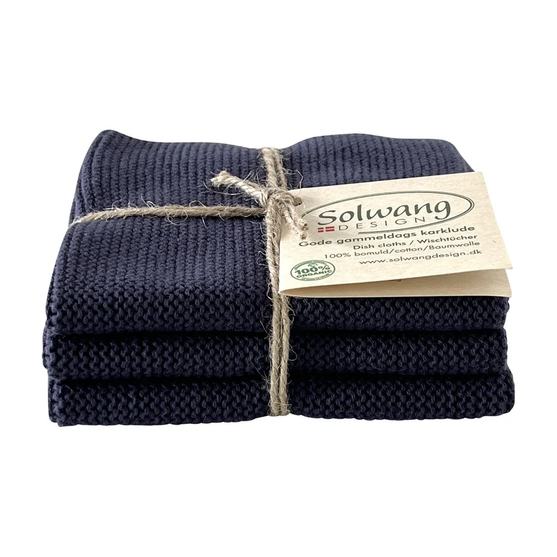 Solwang Design Vaatdoekjes set van 3 - Donkerblauw