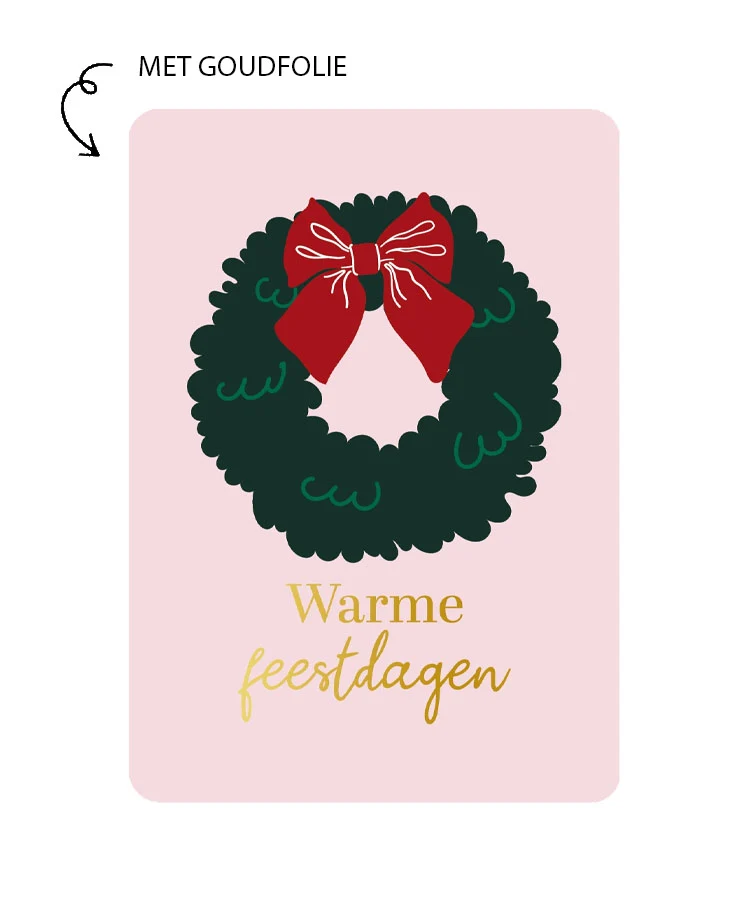 Kaart Met Goudfolie - Warme Feestdagen
