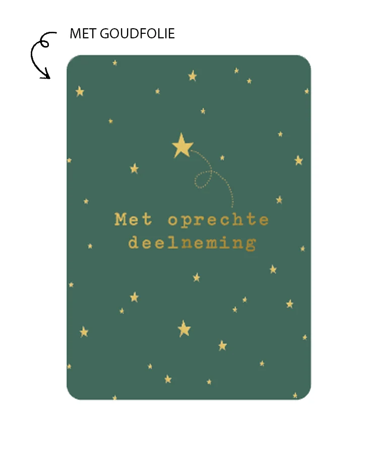 Kaart Met Goudfolie - Met Oprechte Deelneming