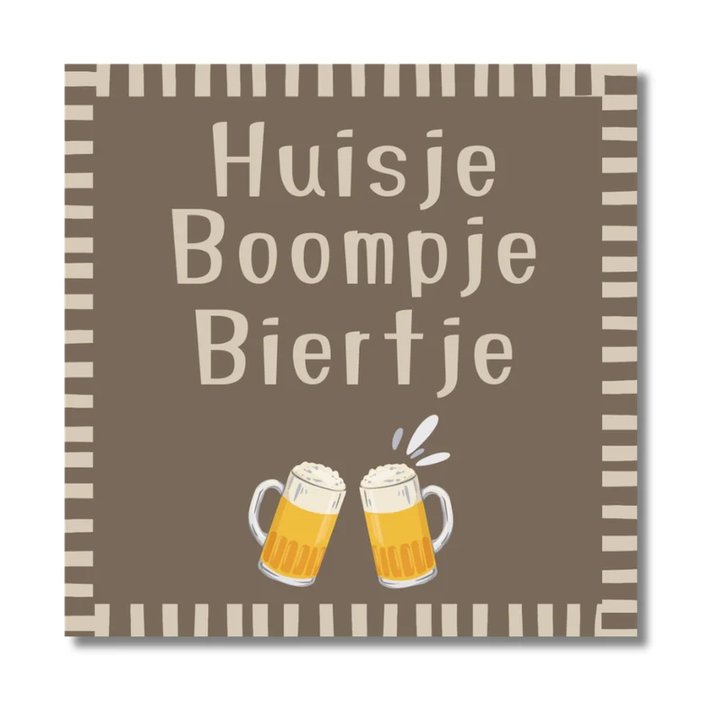 Onderzetter - Huisje Boompje Biertje