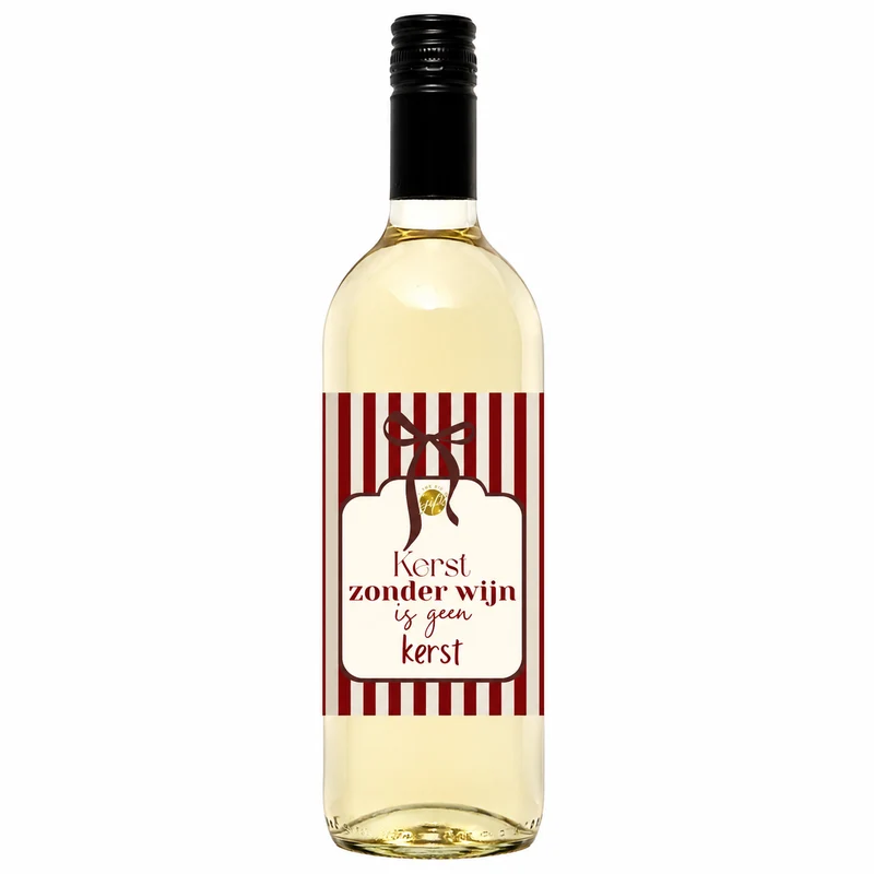 Fles Witte Wijn - Kerst Zonder Wijn Is Geen Kerst