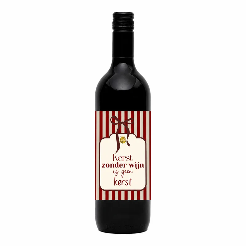 Fles Rode Wijn - Kerst Zonder Wijn Is Geen Kerst