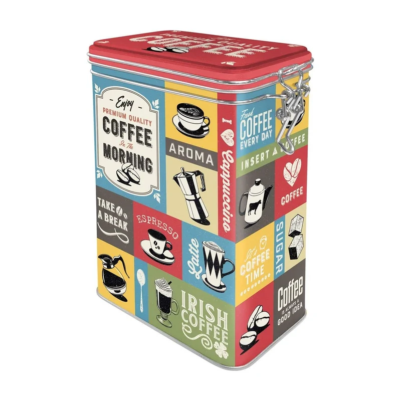 Nostalgic Art Blik met Klip - Coffee Collage
