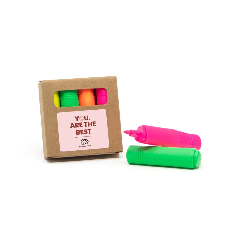 Markeerstiftjes met persoonlijk etiket - Zakelijk