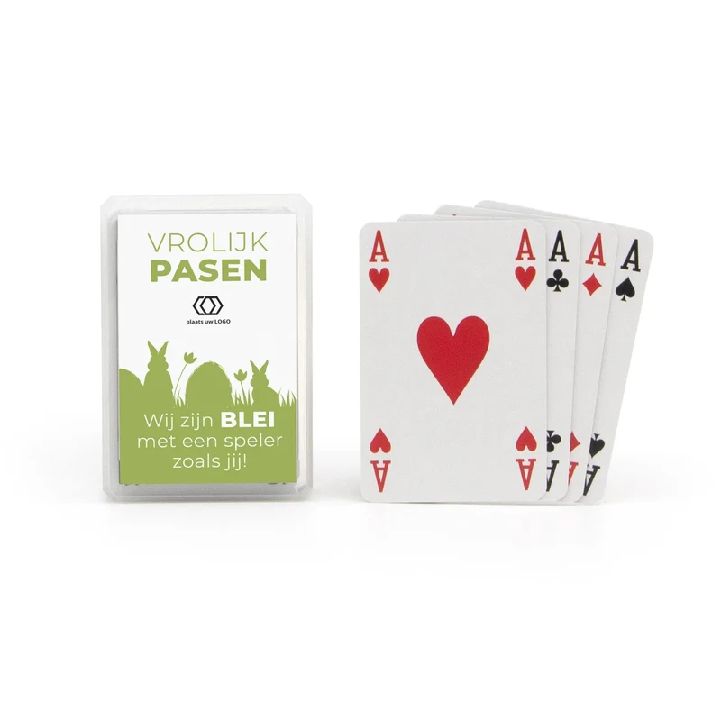 Kunststof kaartspel met eigen tekst - Pasen