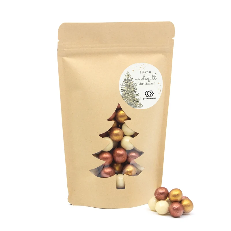 Kraftzak kerstboom met pearls - Kerst
