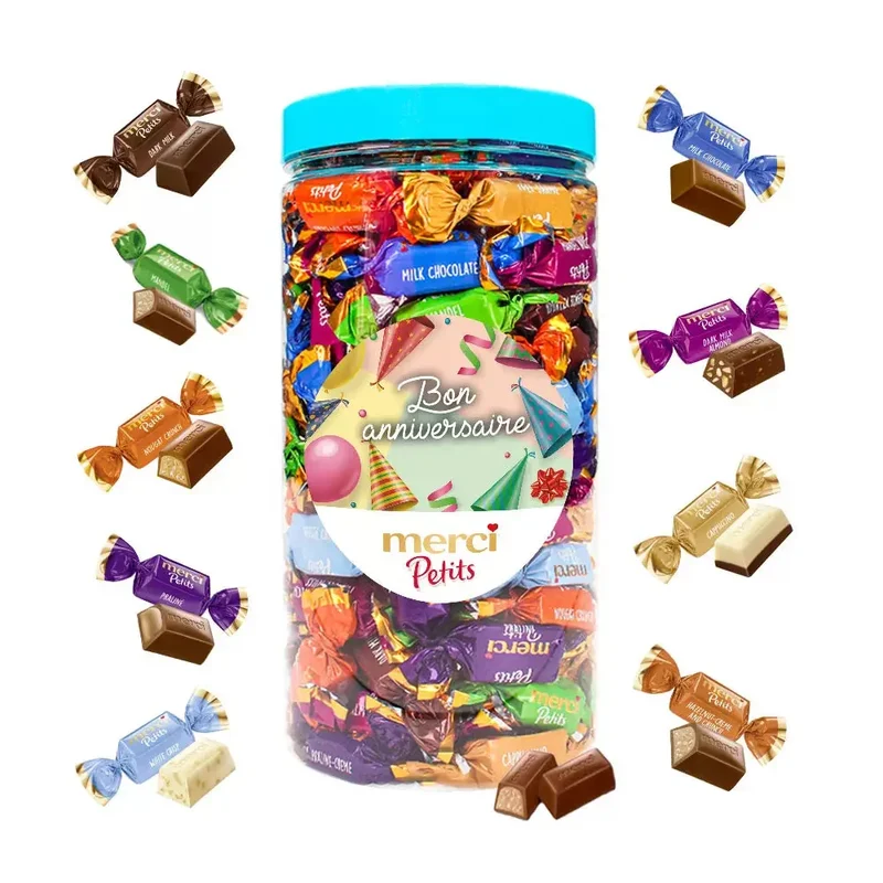 merci Petits chocolade - Bon Anniversaire (design 1) - 700g