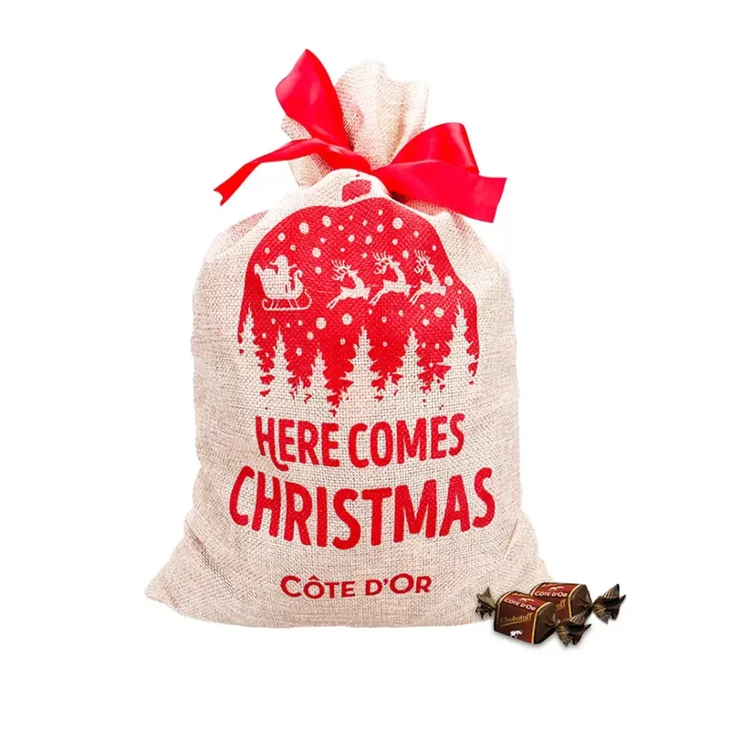 Côte d'Or chocolade kerstcadeau in jute zak - Chokotoff - 200 stuks - 2000g