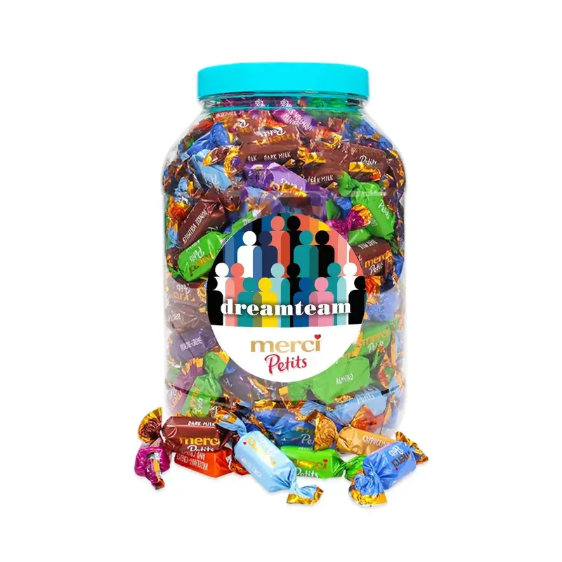 merci Petits chocolade "Dreamteam" - chocolade cadeau - bokaal - 1400g