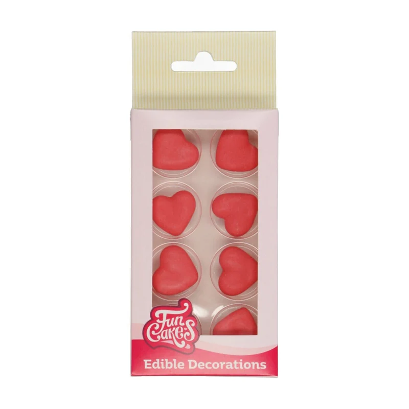 FunCakes Suikerdecoratie Hart Rood - 8 stuks