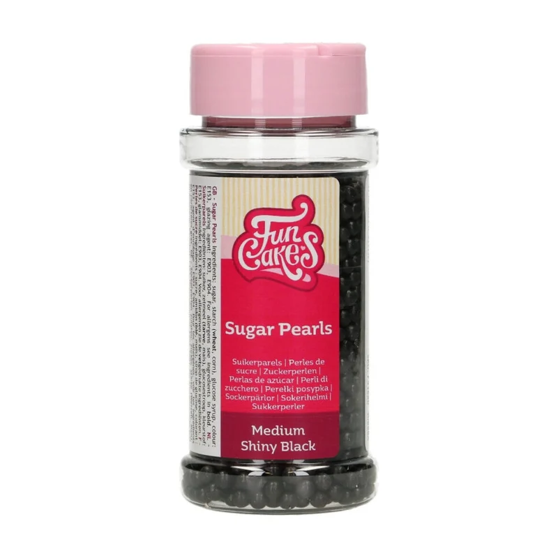 FunCakes Suikerparels 4 mm Zwart Glans - 80 gram