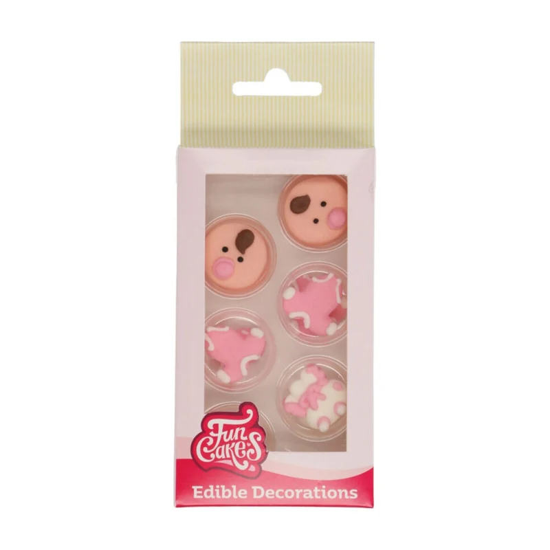 FunCakes Suikerdecoratie Baby Meisje - 12 stuks