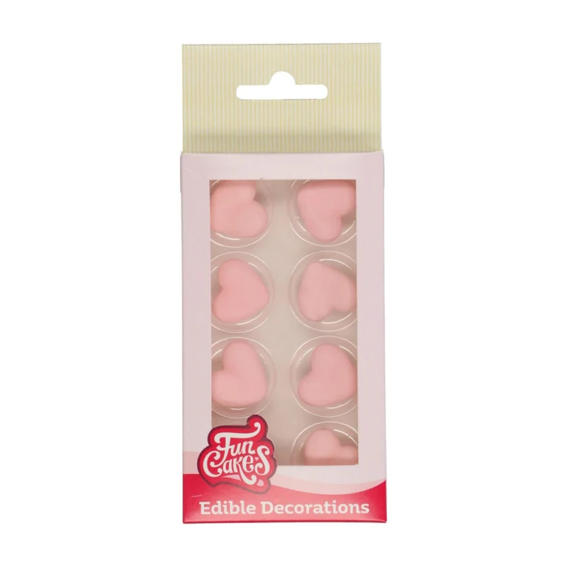 FunCakes Suikerdecoratie Hart Roze - 8 stuks