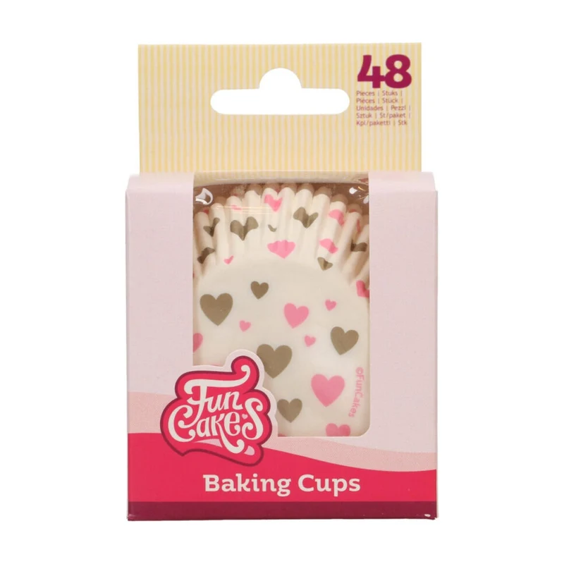 FunCakes Baking Cups Hartjes - 48 stuks
