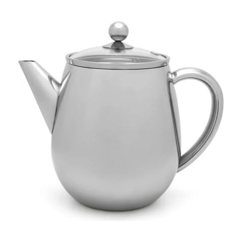 Bredemeijer Duet Eva Dubbelwandige Theepot Glanzend RVS - 1,1 liter