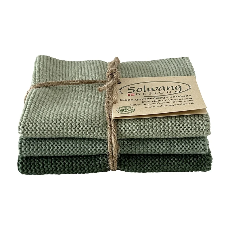 Solwang Design Vaatdoekjes set van 3 - Zeegroen Combi
