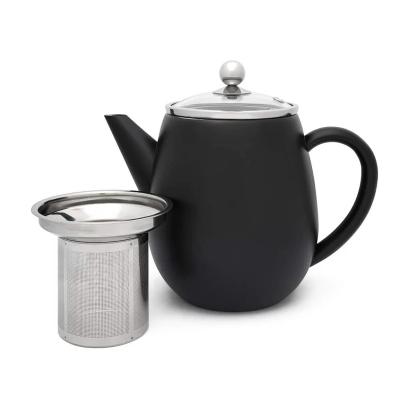 Bredemeijer Duet Eva Dubbelwandige Theepot Mat Zwart - 1,1 liter