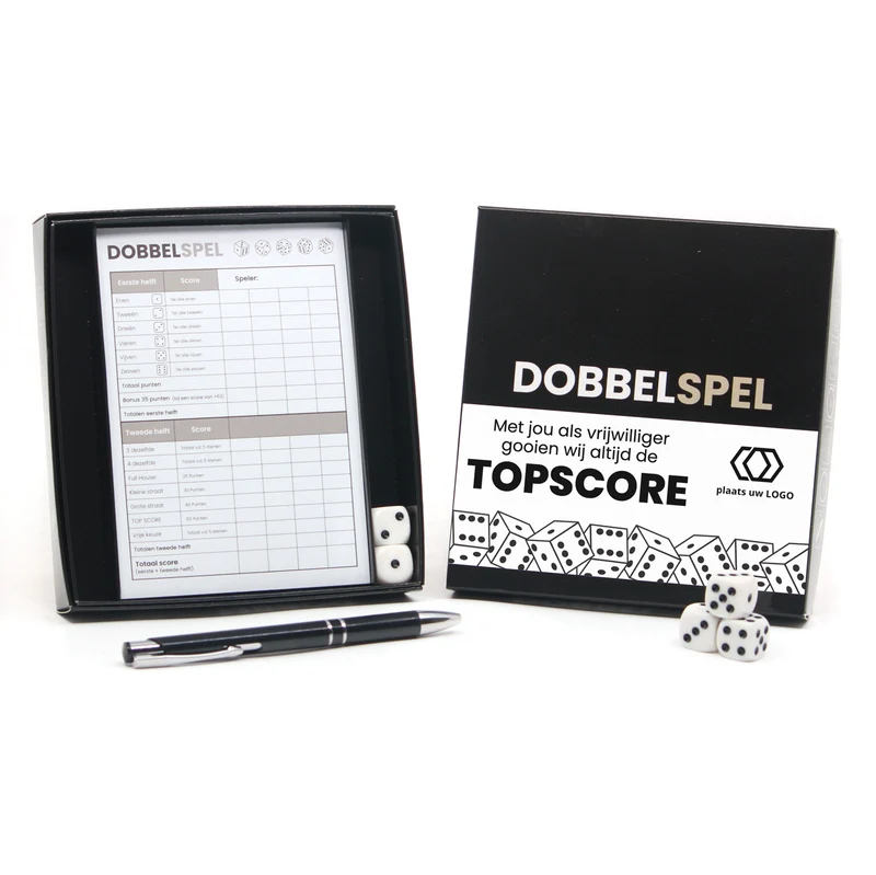 Dobbelspel met eigen sleeve - Vrijwiliger