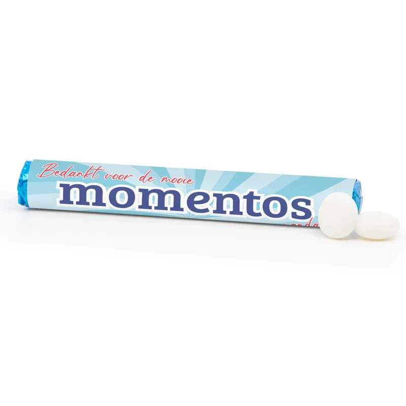 Mooie moMENTOS rol met eigen etiket - Trouwen