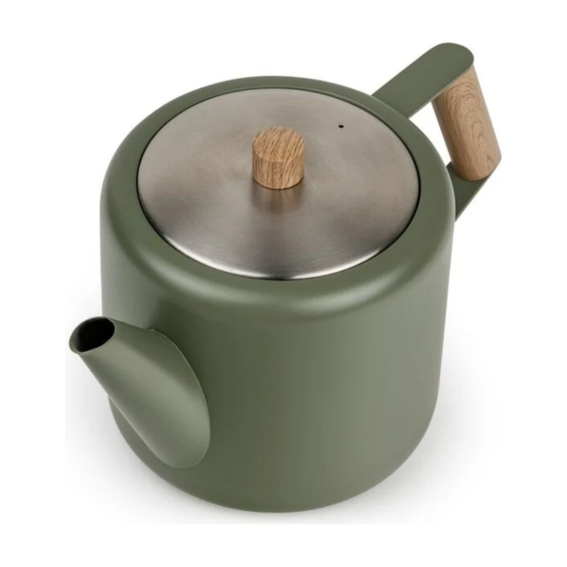 Bredemeijer Duet Design Boston Dubbelwandige Theepot Mat Legergroen - 1,1 liter