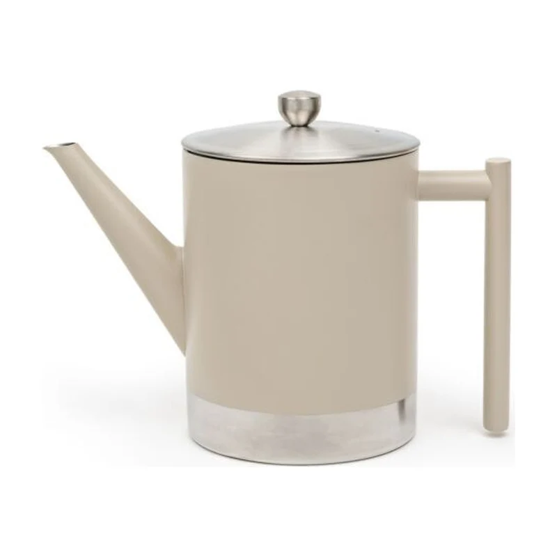 Bredemeijer Minuet Cylindre Dubbelwandige Theepot Mat Taupe - 1,2 liter