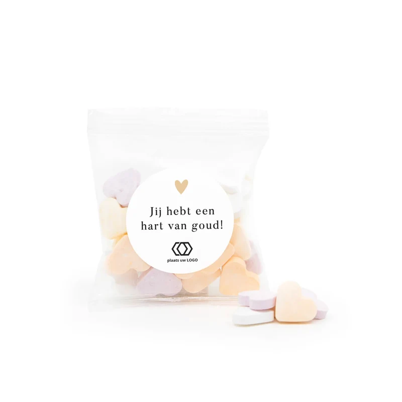 Zakje fruithartjes met eigen etiket - Zakelijk