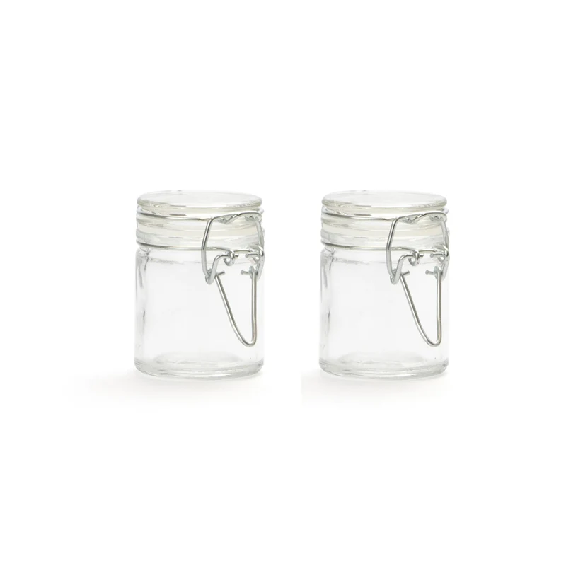 Mini glazen weckpotje met beugel