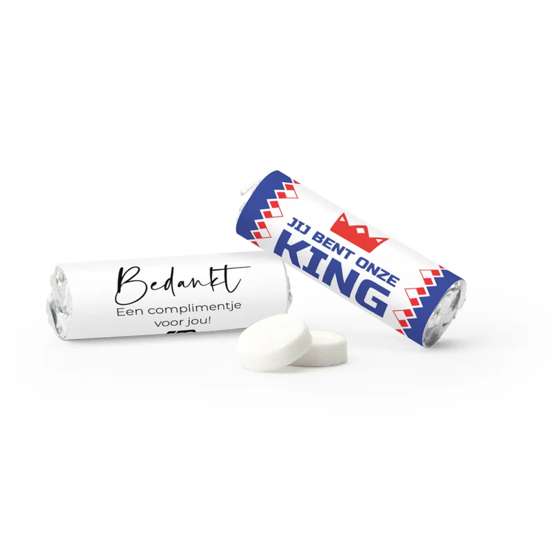Mini KING Pepermunt met logo (50 stuks) - Compliment