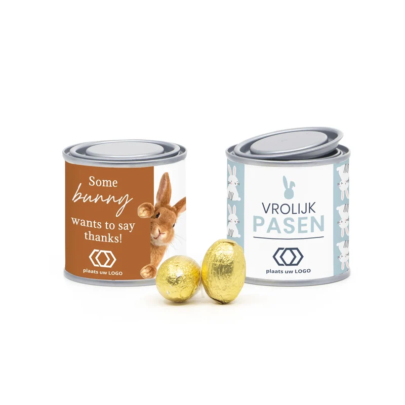 Verfblikje met paaseitjes - Pasen