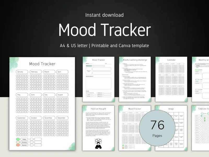 Daily & Monthly Mood Tracker Template