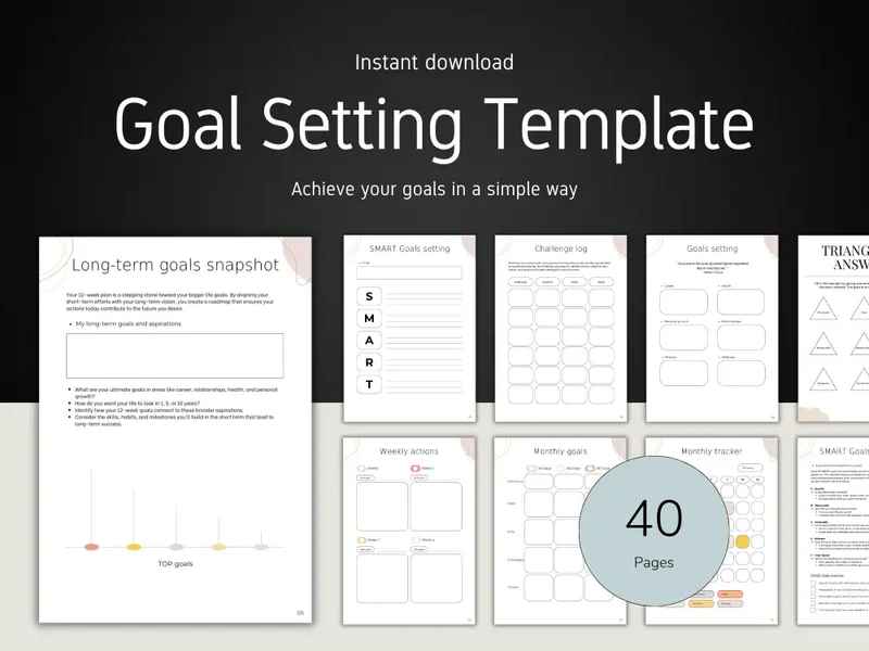 Goal Setting Planner Template | Canva