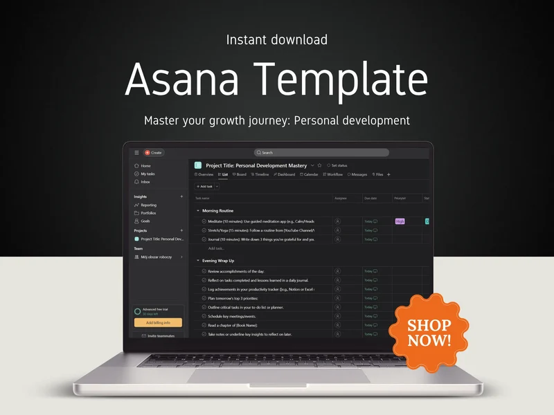 Asana Template for Task Management, CRM & Roadmaps