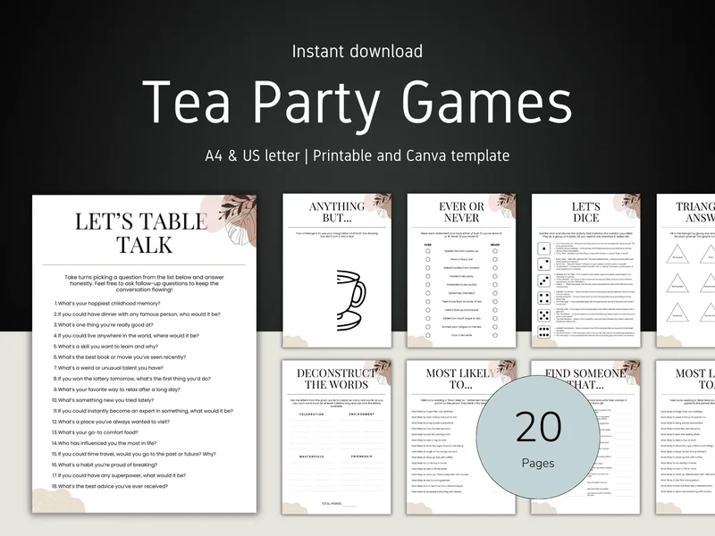 Tea Party Games for Adults and Kids