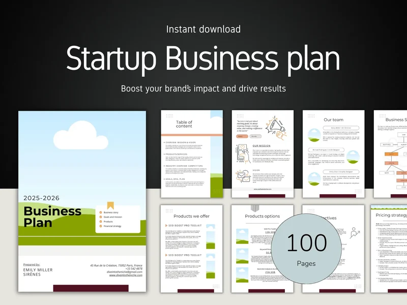 Small Business Startup Business Plan & Financial Model Template