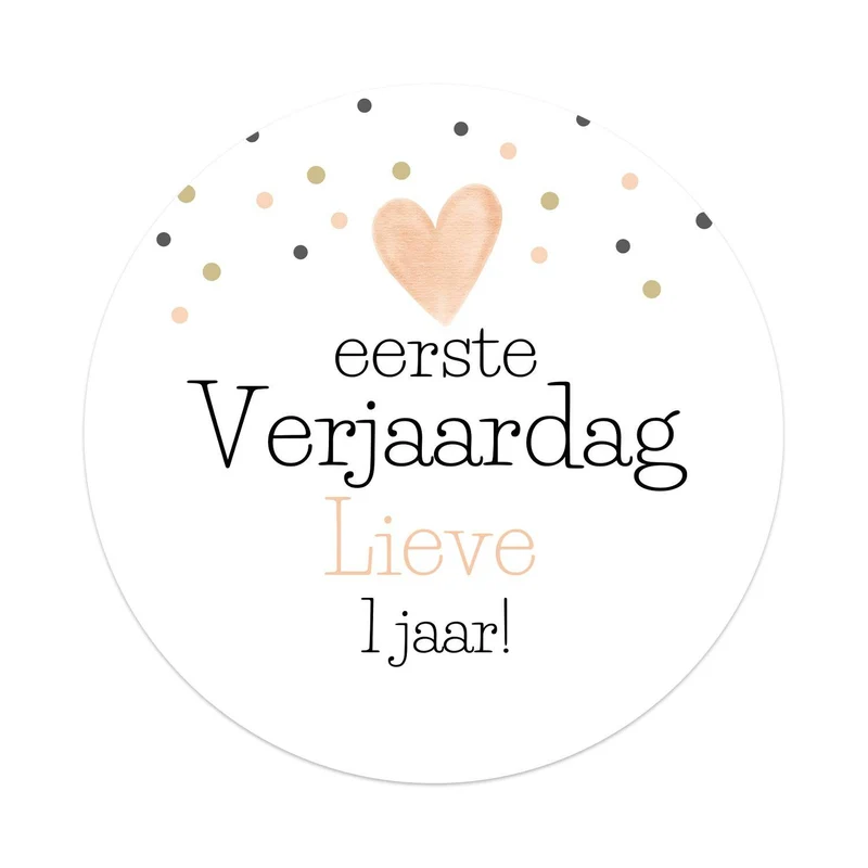 Persoonlijke stickers 12 stuks (6,35cm) - Verjaardag