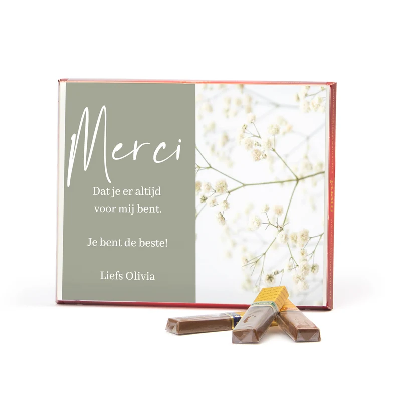 Merci met eigen inlay kaart 250 gram - Bedankje