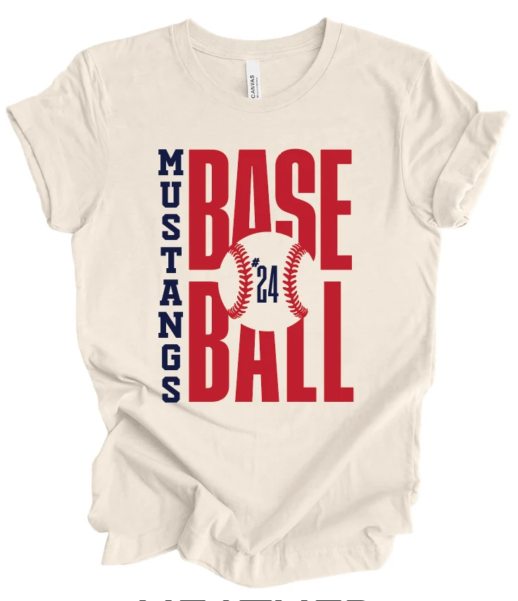 Mustangs Baseball w/ Custom Number